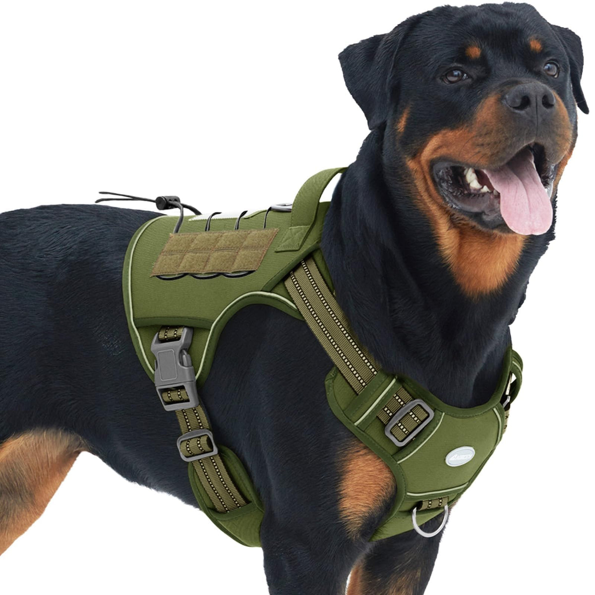 Dog Harness for Large Dogs (Green / L(Neck:18-29",Chest:24-37"),45-80 lbs)
