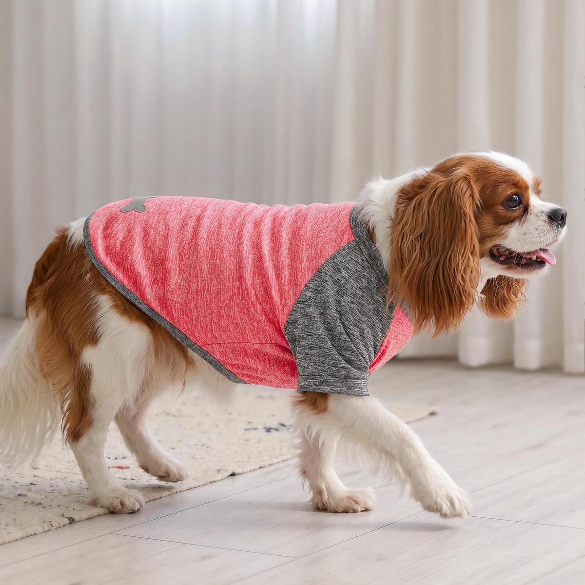 2Pack Dog Shirt for Large Dogs Sun Protection Tank Top with Sleeves (XXX-Large (55-75lbs) / 5# 2Pack(Coral Red+Grey))
