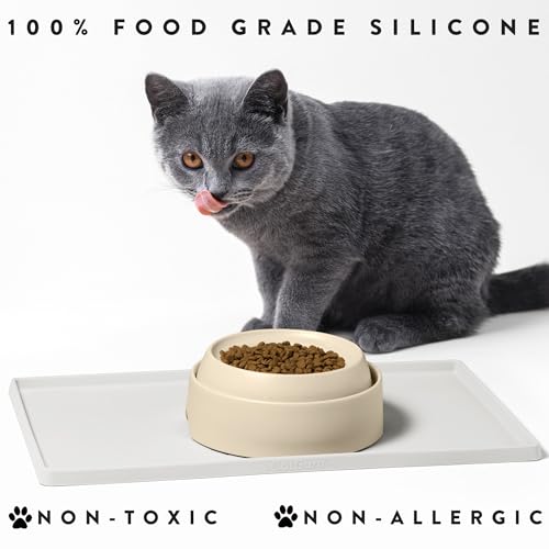 Premium Cat Food Mat (19"L x 11"W / Marshmallow)