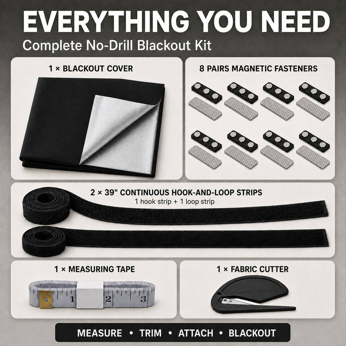100% Blackout Curtains for Bedroom (57"W x 39"H)