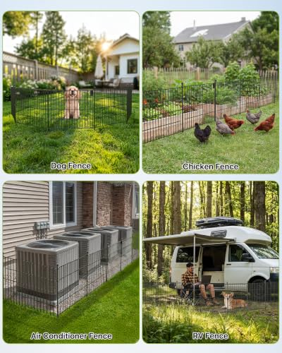 Garden Fence Animal Barrier with Gate 24in (24inx23ft)
