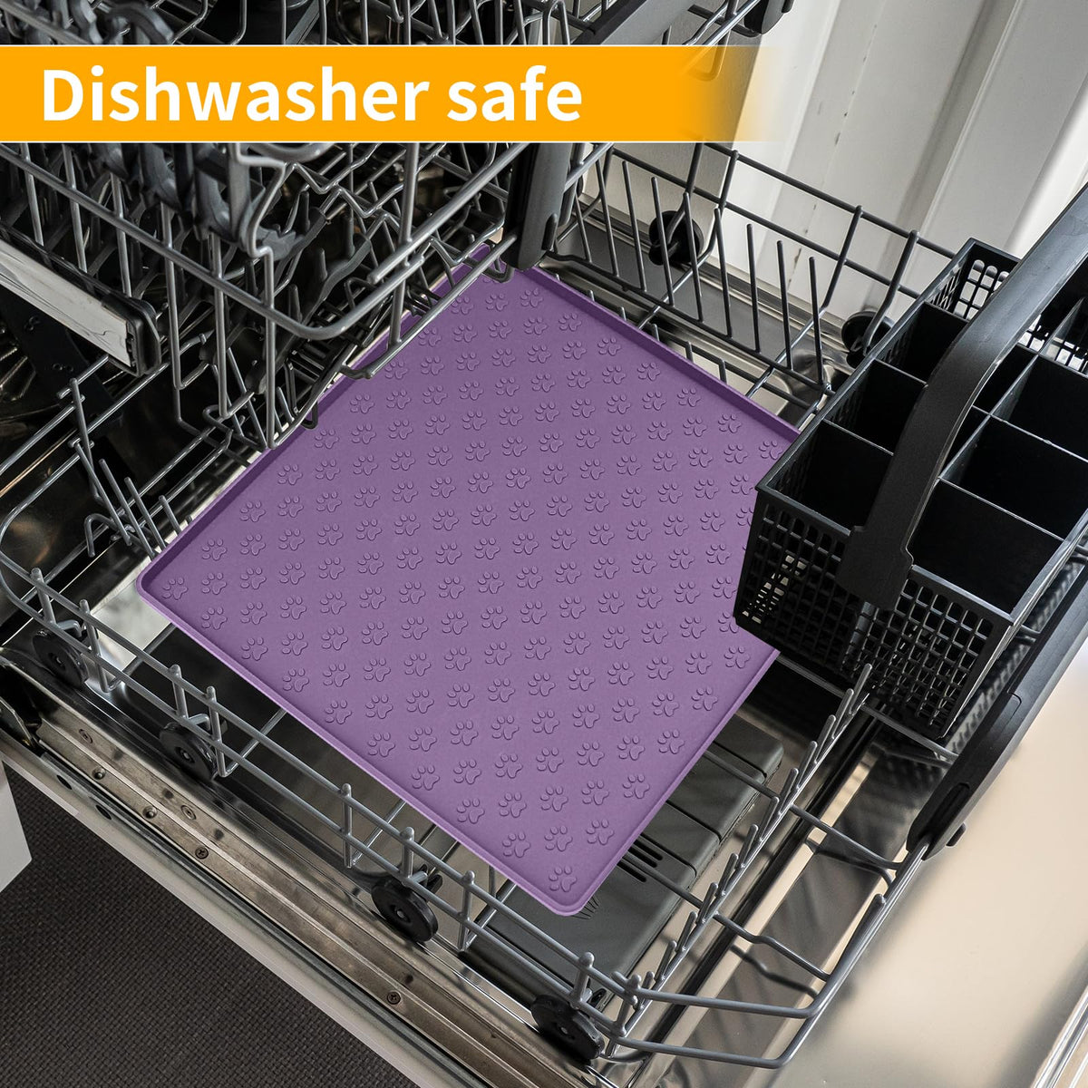 Dog Food Mat Anti (11.8"L x 11.8"W / Purple)