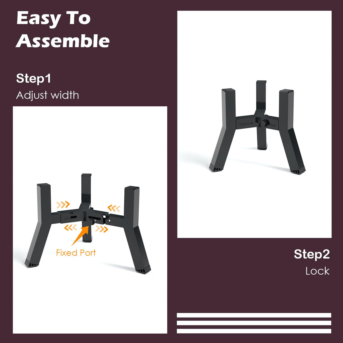 Elevated Dog Bowls Adjustable Width Stand for 5.2 (Black-7.8H- Square / Height: 7.8", Width: 5.9-8.7")