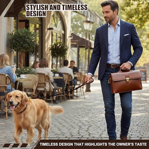 3ft Leather Dog Leash Short Heavy Duty Control Walking Lead (3ft)
