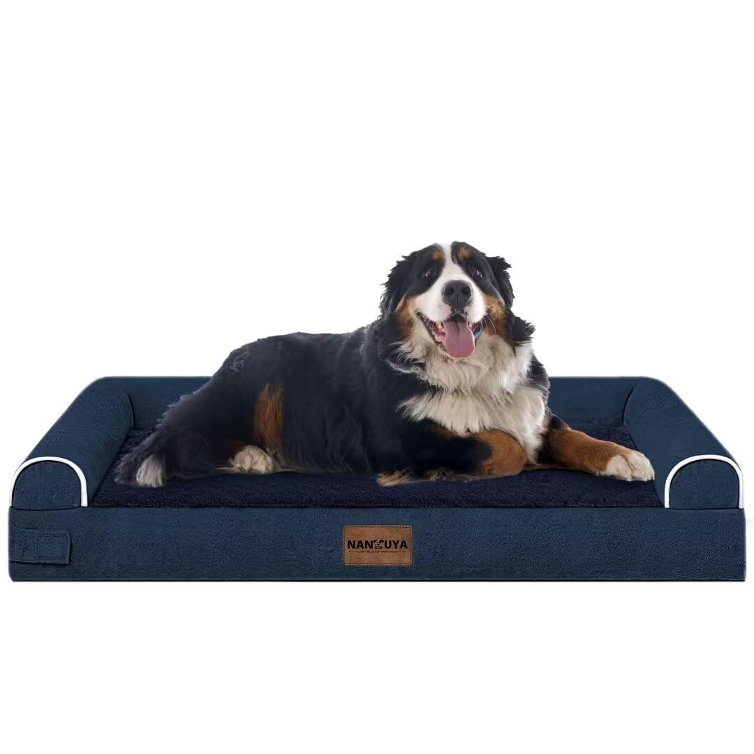Orthopedic Dog Bed for Jumbo Dogs (Navy Blue / 53.0"L x 42.0"W x 6.5"Th)