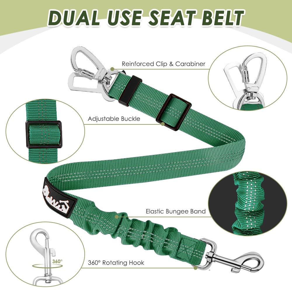 Dog Car Harness Seat Belt Set (Medium / ·Green)