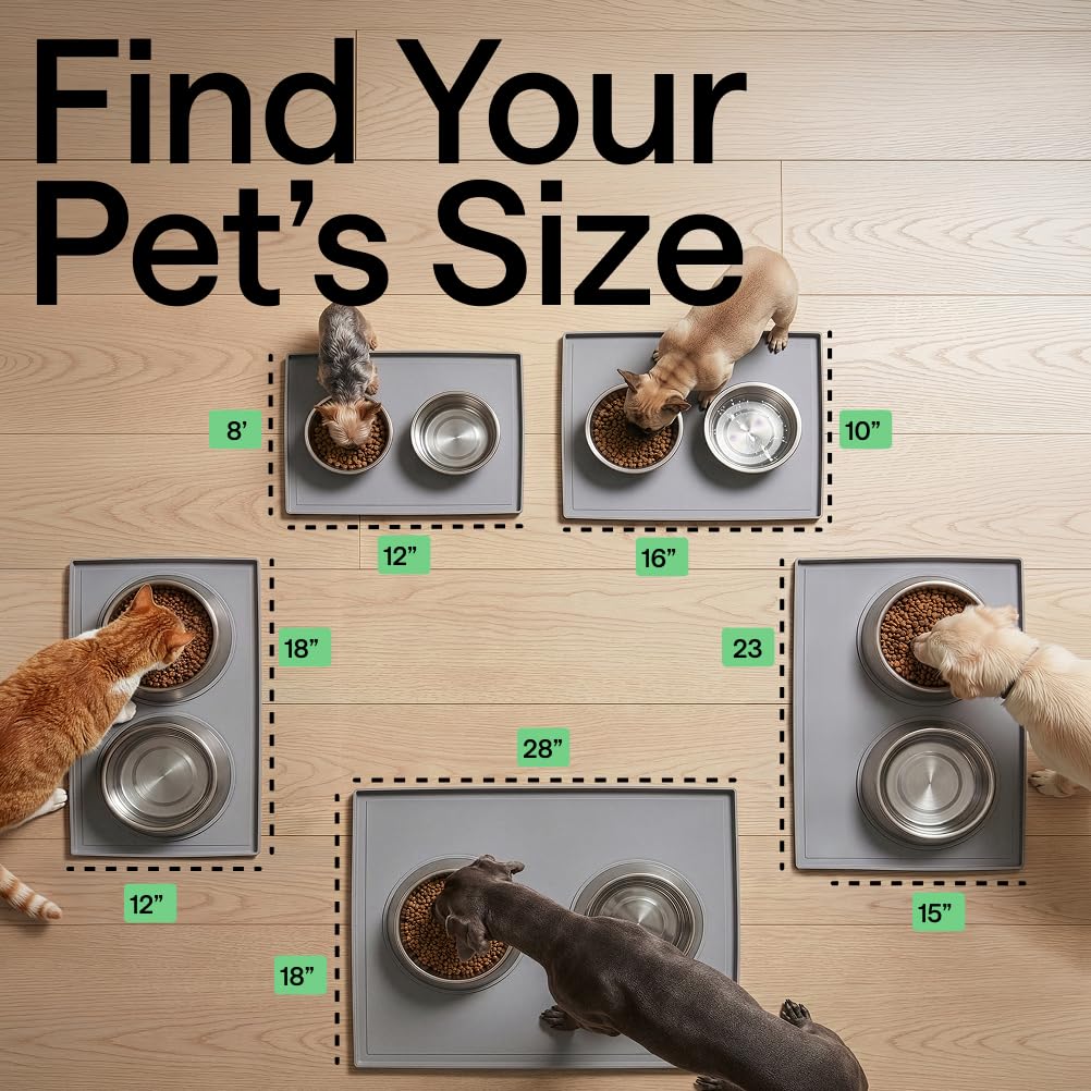 Waterproof Dog Food Mat (Gray / 28" x 18")