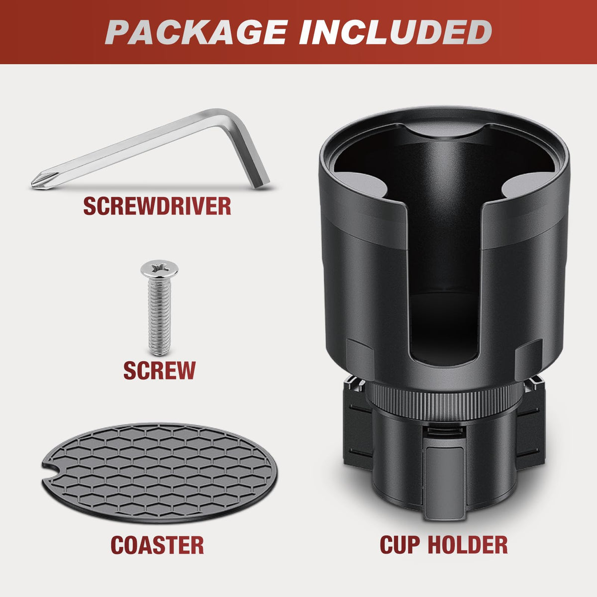 Cup Holder Expander for Car (Cup Holder+No Tray)