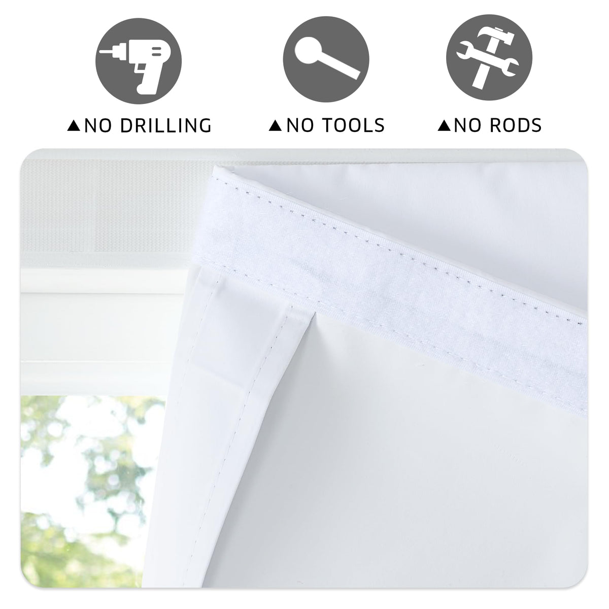 100% Blackout Door Curtains (White / 12"W x 30"L (Pack of 1))