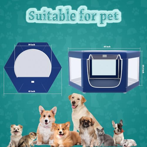 45x45 Inches Hexagonal Type Puppy Playpen (Blue / 42x42 IN Hexagonal)
