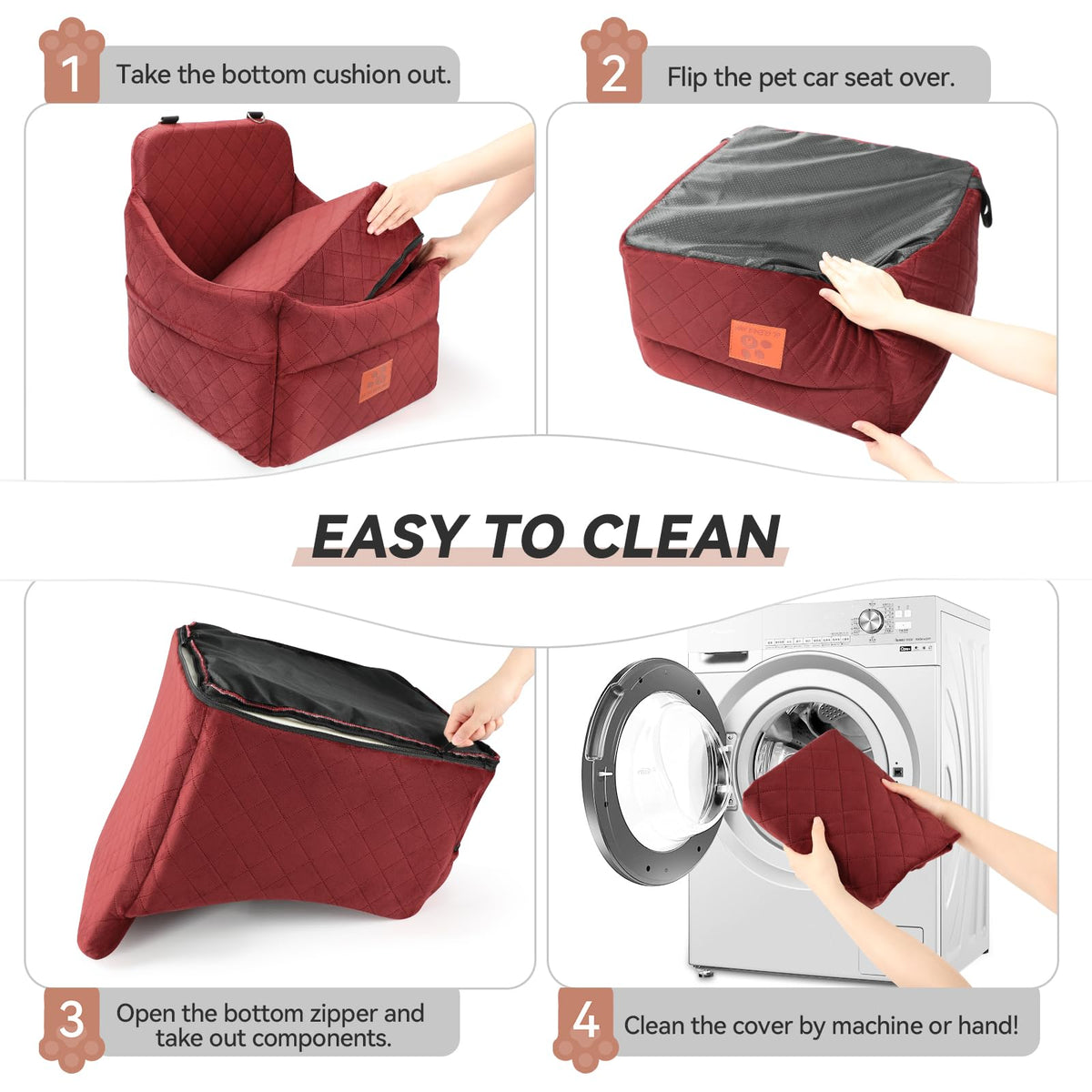 Dog Car Seat for Small (Red)
