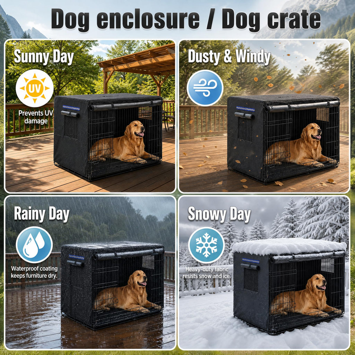 Dog Crate Cover 48.5" (48.5"L x 31.5"W x 36.5"H)