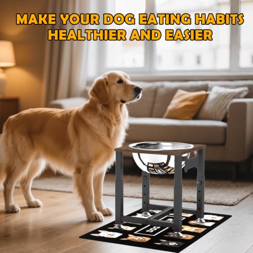 0.8 Gal Elevated Dog Water Bowl (Brown-0.8 GAL / Height: 8-12.2")