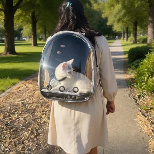 Expandable Pet Backpack 14"×15"×16.5" Cats Dogs Carrier Bag (Front Expandable-Black / 14.0"L x 15.0"W x 16.5"H)