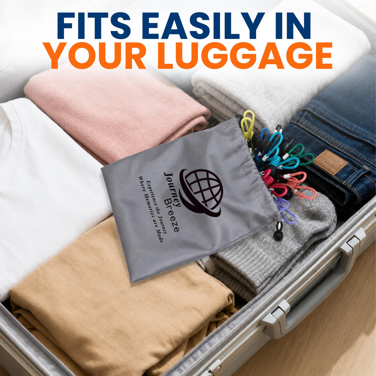 Travel Laundry Detergent Sheets and Elastic Travel Clothesline (Pocket Sheets+Heavy Clothesline)