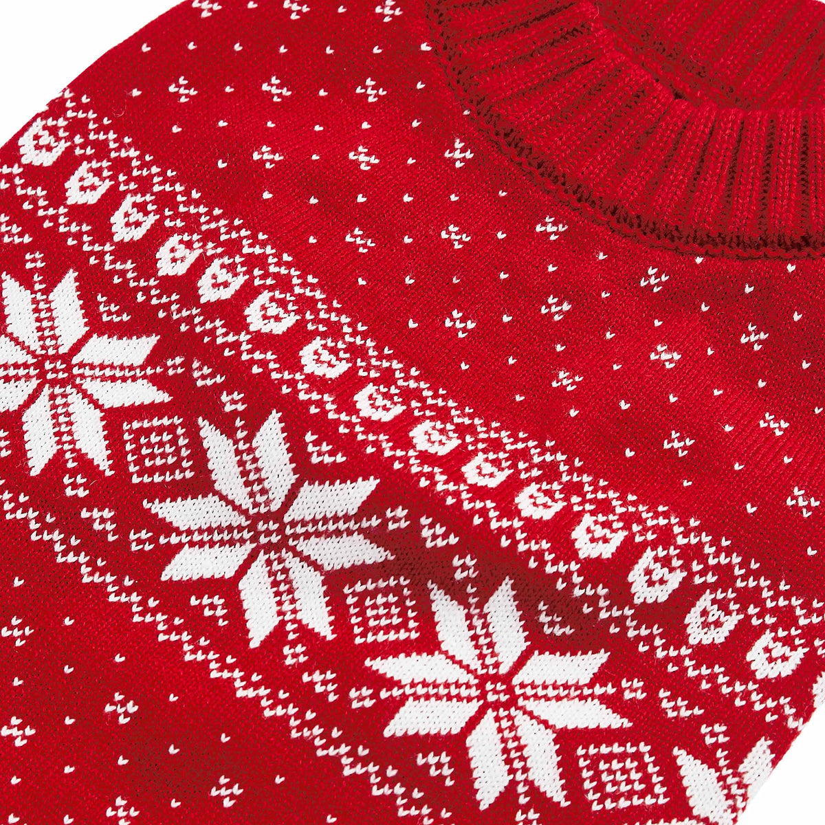 Christmas Snowflakes Holiday Festive Pullover Dog Sweater (20 inch (Pack of 1) / B Design: Dog - True Red)