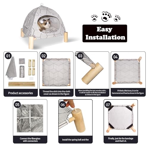 Elevated Pet Hammock Bed Tent House (Contemporary)
