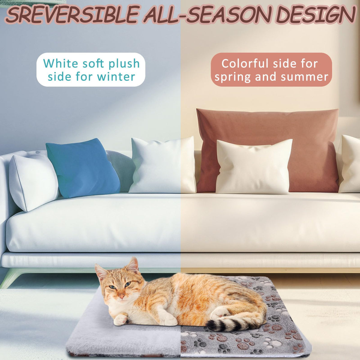 2 Pack Self Warming Cat Dog Bed Pad (Black / 21" X 14")