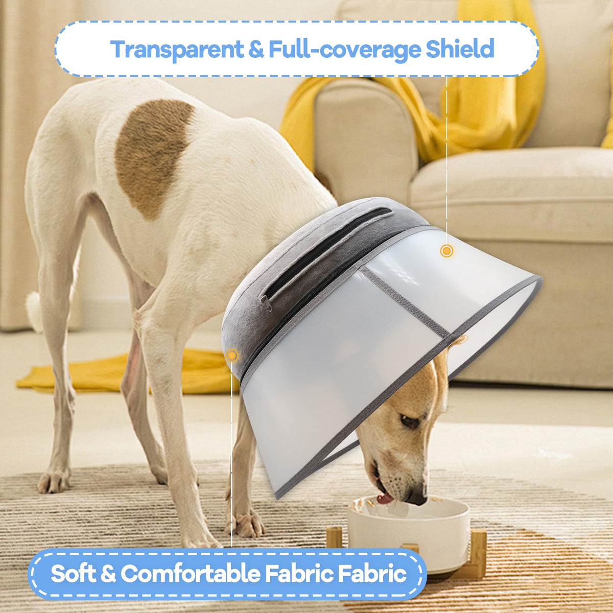 Inflatable Dog Cone Collar (M (Neck: 9-12") / Grey)