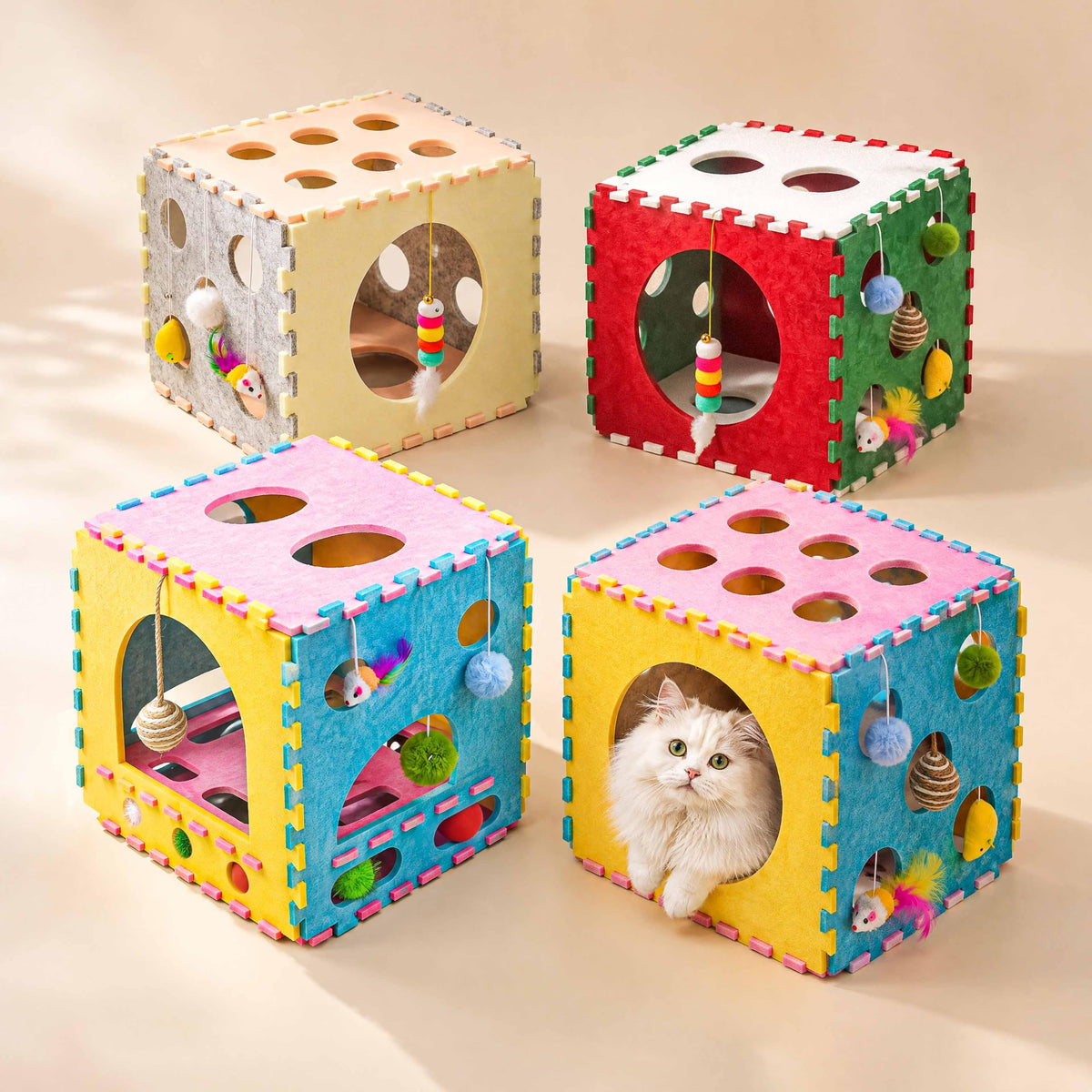 41 Pcs Christmas Cat Toys for Indoor Cats (Neutral)