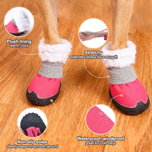 Dog Winter Boots (Pink / #2)