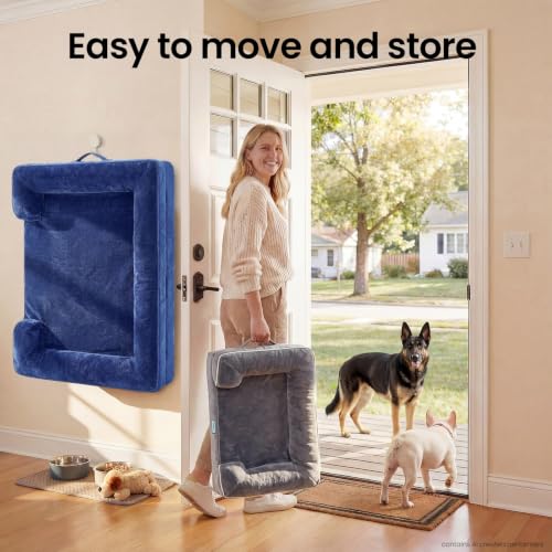 Orthopedic Extra Large Dog Bed Couch (44" x 29" x 7" / 05-Blue)
