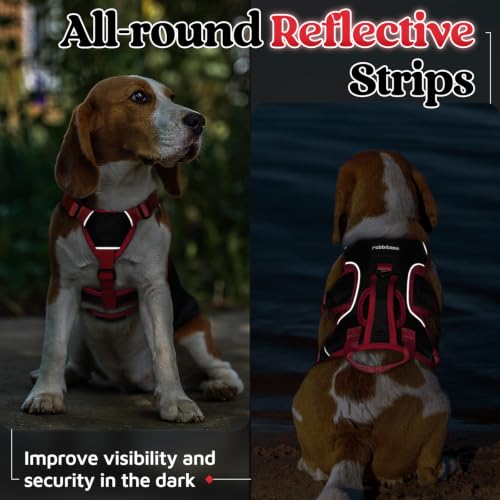 Escape Proof Dog Harness for Small (Red & Black / Small)