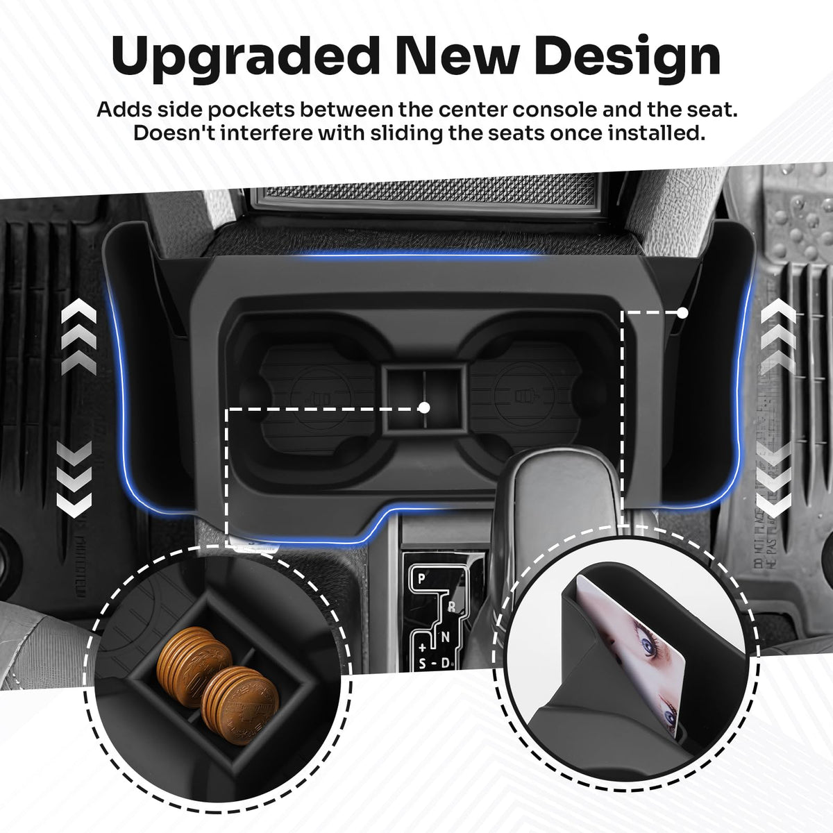 Center Console Cup Holder Insert for 2016 (Toyota Tacoma 2016-2023)