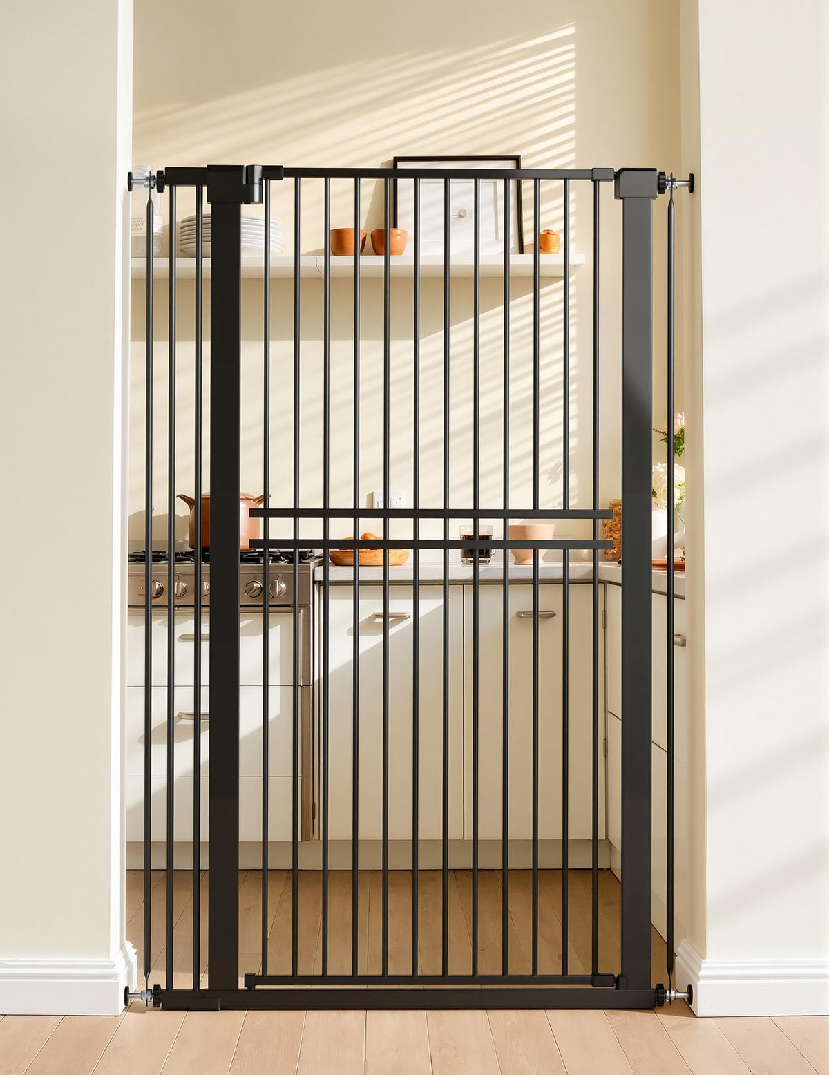 55" Extra Tall Pet Gate (Black - S10 / 55" Tall, 31.5-48" Wide)