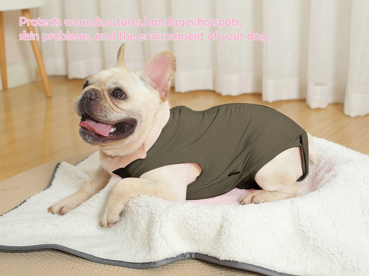Dog Surgery Recovery Suit (XS(Back 8 - 10" Chest 12 - 14" Weight 4 - 8lb) / Army)