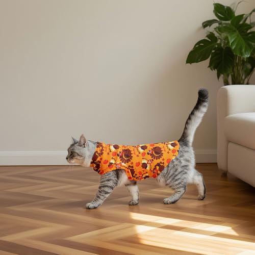 Thanksgiving Cat Sweater Warm Fleece Pet Clothes for Cats Only (Thanksgiving / Small)
