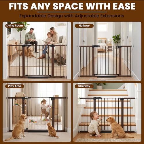 Baby Gate Extra Wide (Brown / 29.7-51"W x 30"H)