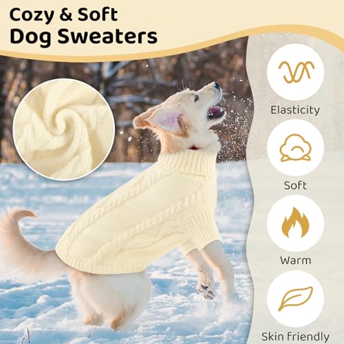 Small Dog Pullover Sweater for Medium Dogs Girl (Medium / White)