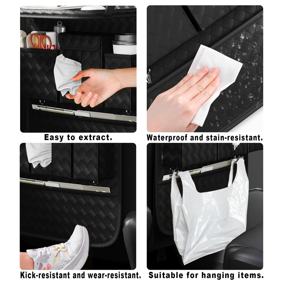 Back Seat Car Organizer 1 Pack (Black / Weave)