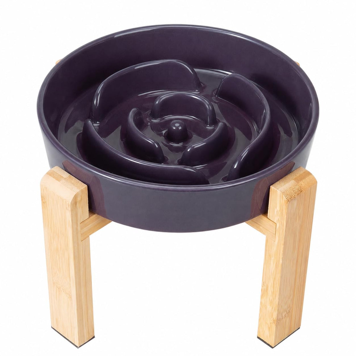 Elevated Slow Feeder Dog Bowl (Purple / 3.2 Cups)