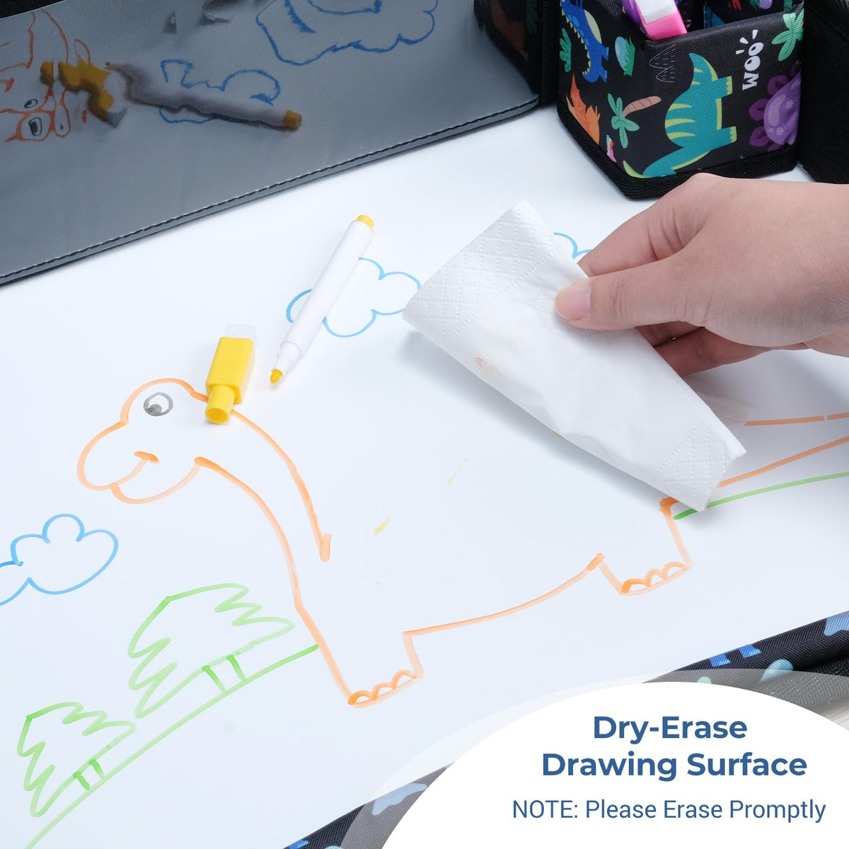 Kids Travel Tray for Toddler Car Seat (Dinosaur)