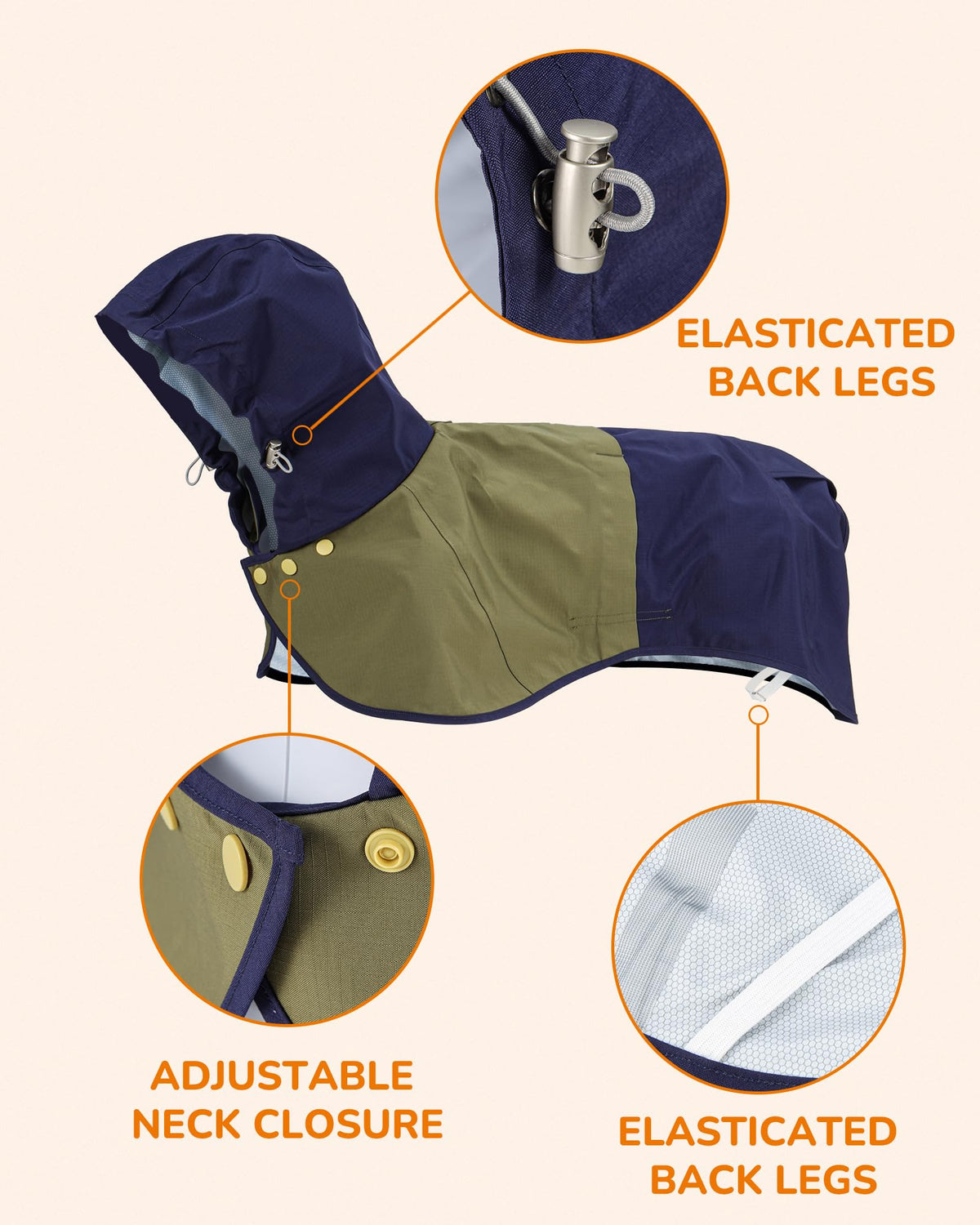 Waterproof Dog Raincoat with Hood (XX-Large / Blue-Green)