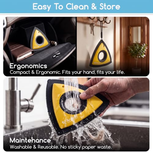 Mini Pet Hair Remover for Car Detailing Dog Hair Tool Brush (Yellow)