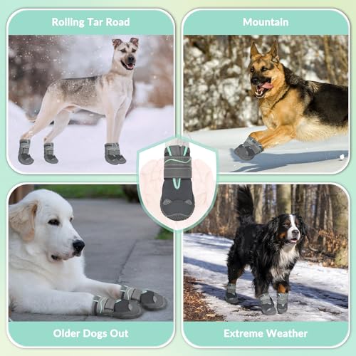 Dog Shoes for Large Small Medium Dogs (Grey / #5 (Width 2.4 inch) for 40-58 lbs)
