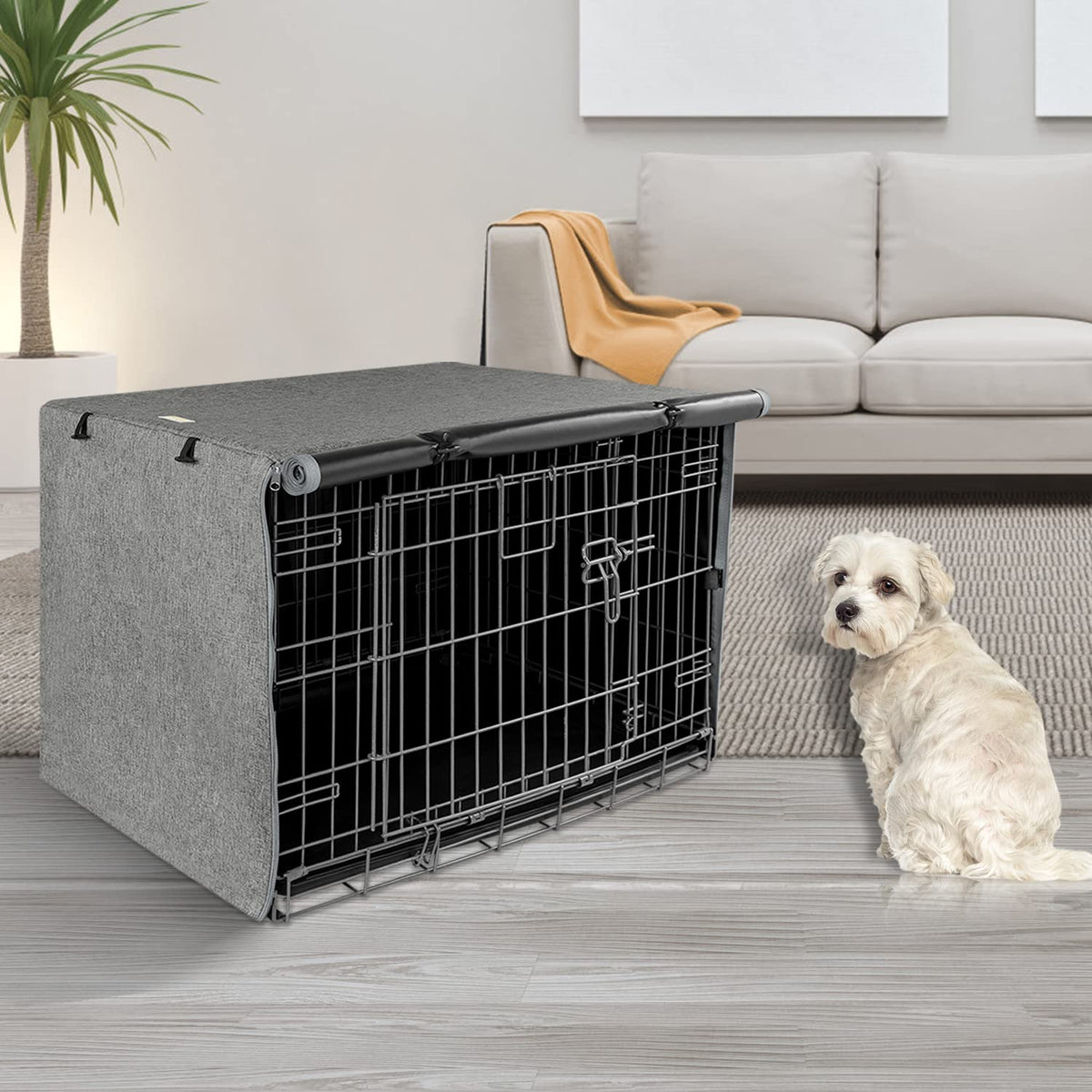 Dog Crate Cover (Grey / 24 Inch)