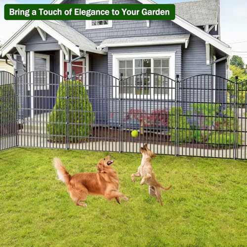 5 Panel No Dig Decorative Garden Fence 40" H x 11.8'L Outdoor Dog Barrier (40 in(H) X 11.8 ft(L))
