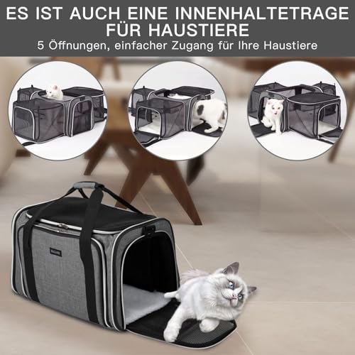 Cat Carrier Bag (Grey / 17.5"L x 12.0"W x 11.5"H)