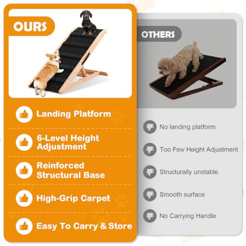 43" Foldable Dog Ramp 6 (M-43"L×16"W×23"H)