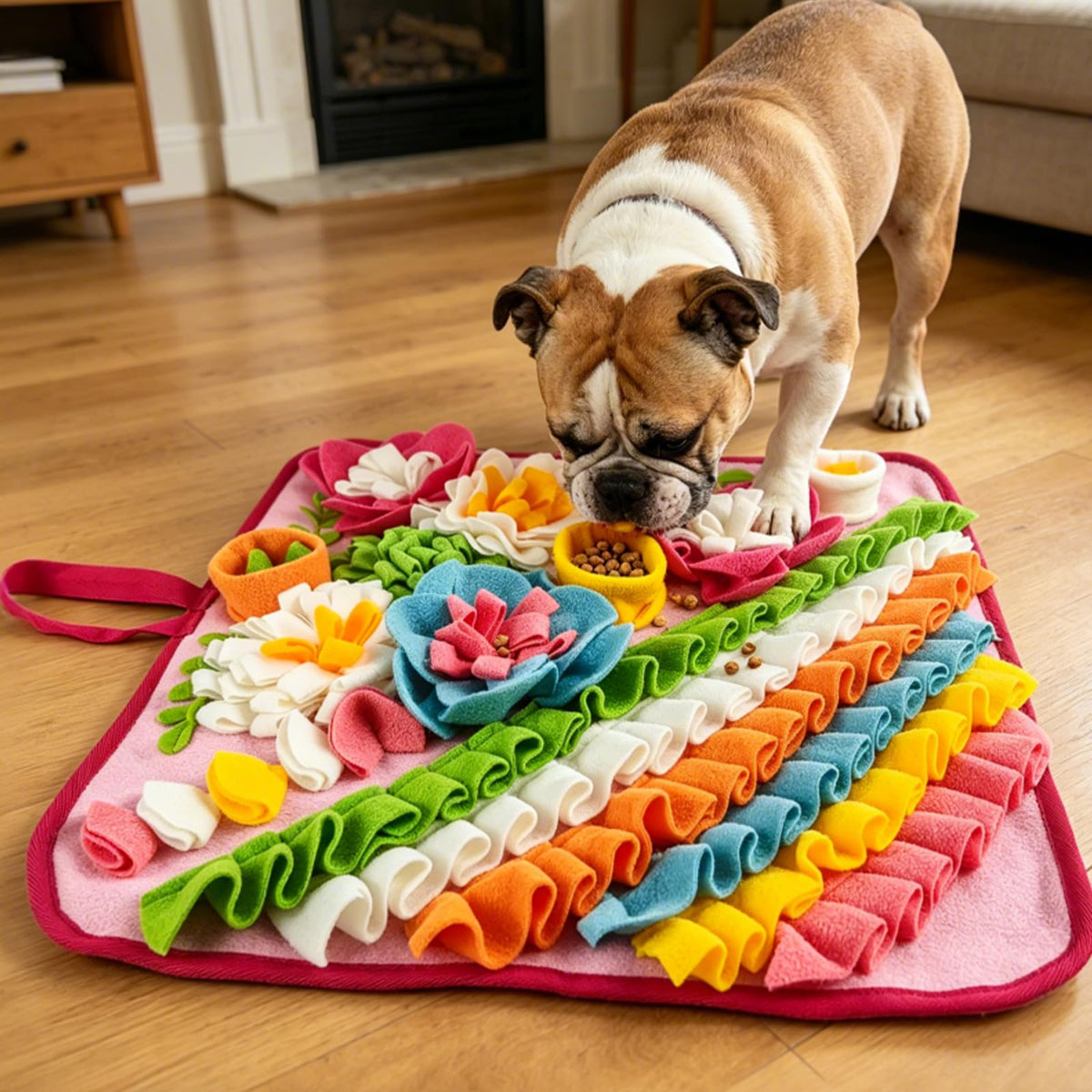 19.5" Snuffle Mat for Large Dogs (19.5"L x 19.5"W / pink)