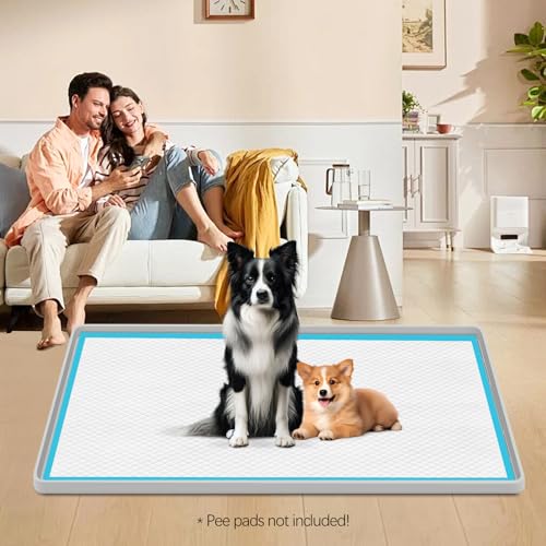 Pee Pad Holder for Dogs 46"x 32" Extra Large Silicone Puppy Pee Pad Tray (46"x32")