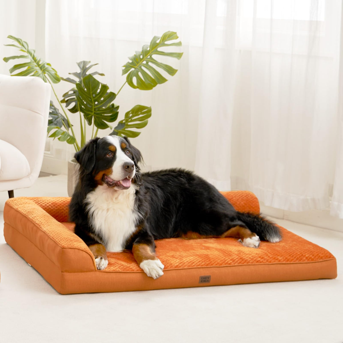 Memory Foam Dog Bed for Crate (Pumpkin / 41.0"L x 27.0"W x 6.5"Th)