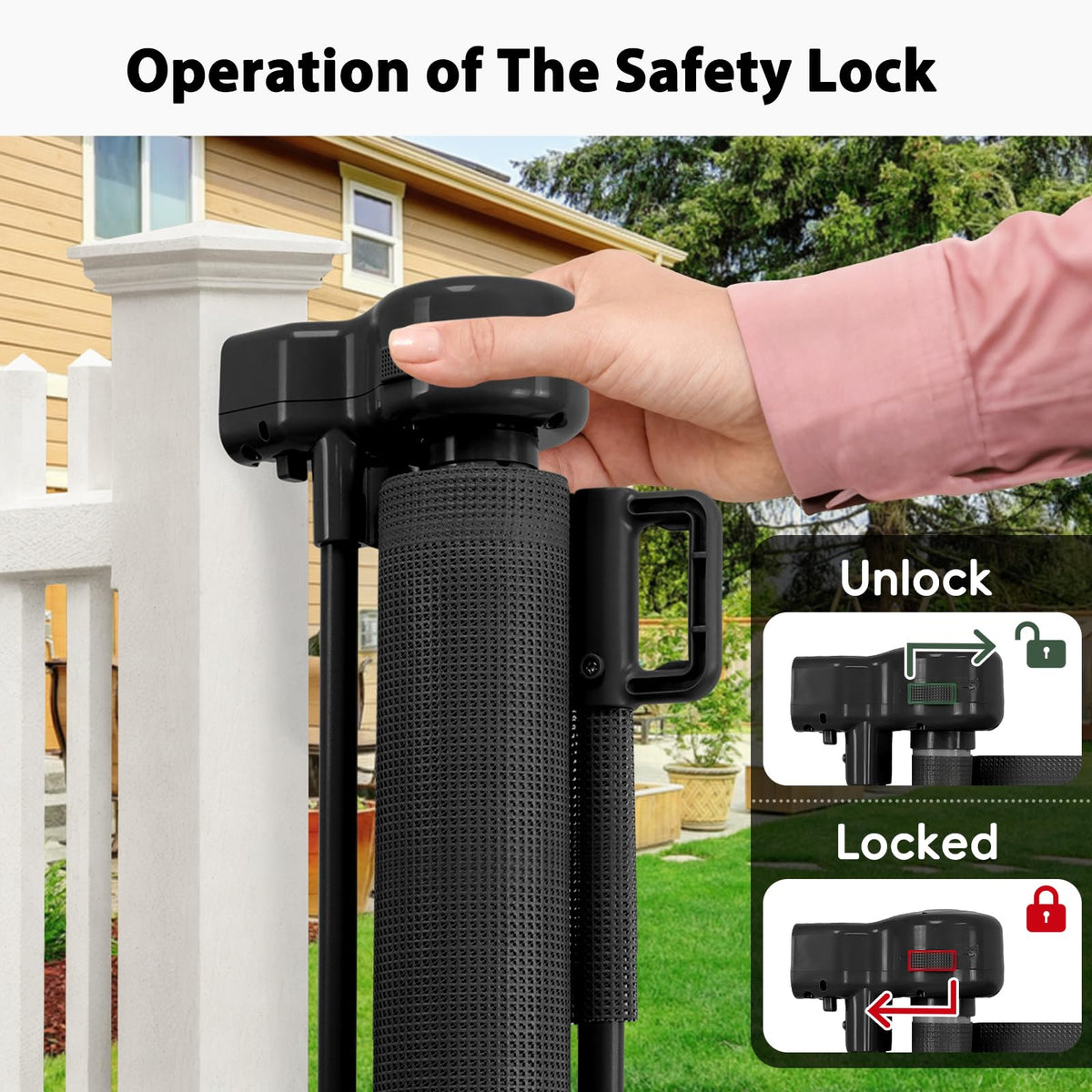 250" Extra Wide Baby Gate Retractable Dog Gate for Deck (Black / (48" Tall x 250" Wide))