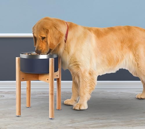 Dog Bowl Stand for Mid (For Large Dogs - 11 inch Height / Bamboo)