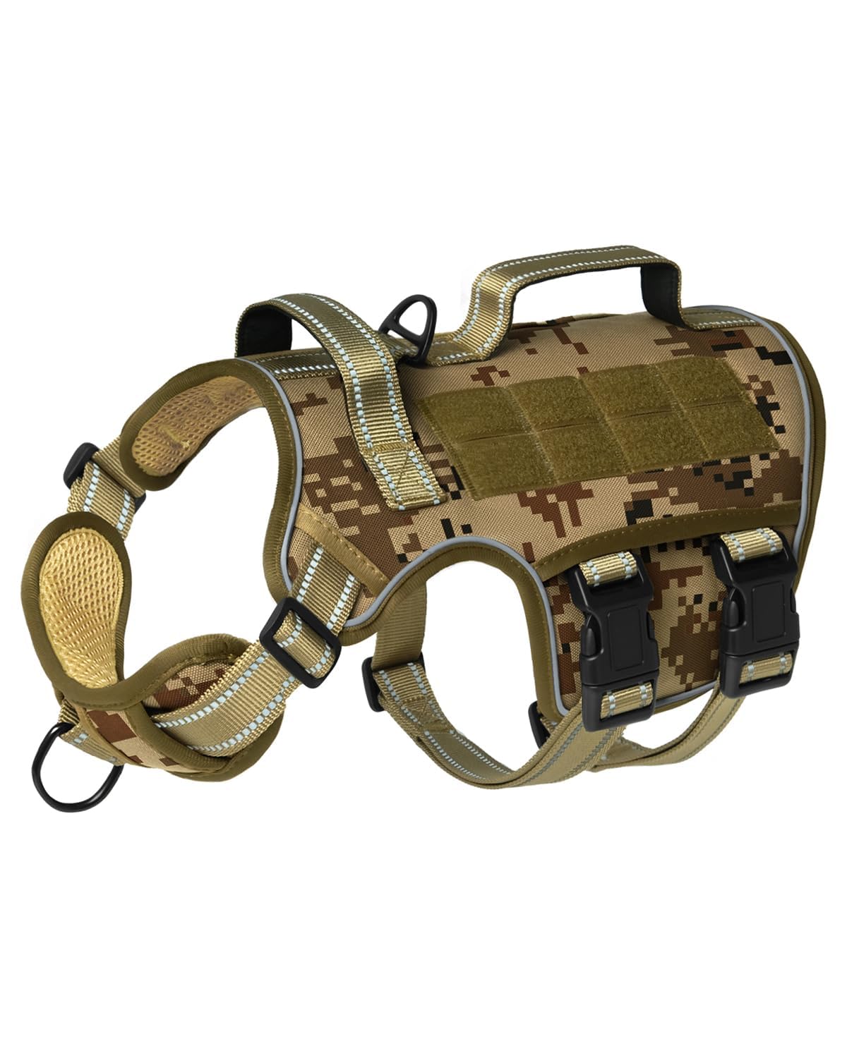 Dog Harness Medium Sized Dog (Desert Camo / M(Neck:17-23",Chest:22-32"),35-50 lbs)