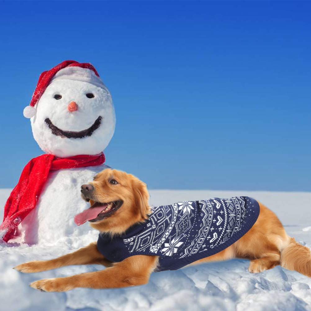 Argyle Dog Sweater (Blue / Medium)